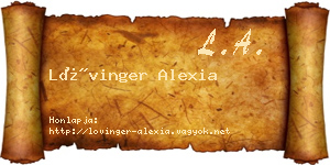Lővinger Alexia névjegykártya